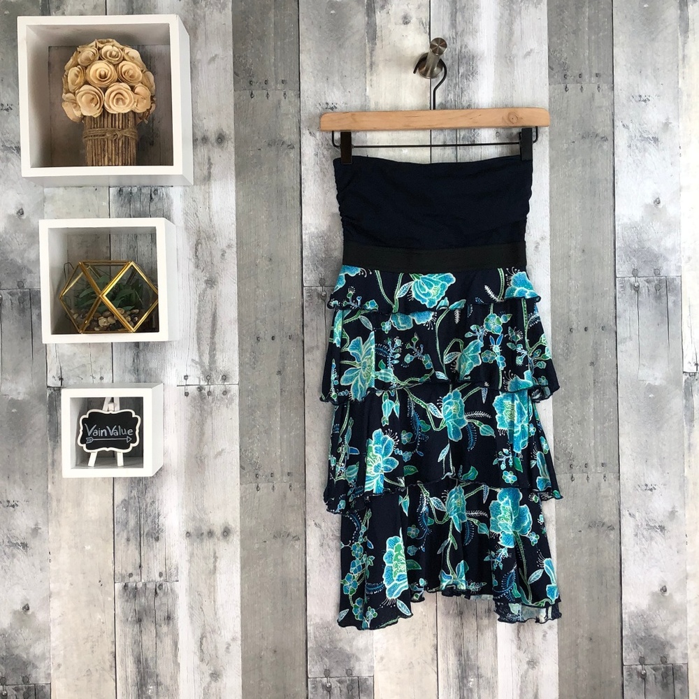 2/$20 Express | Strapless Floral Ruffle Dress